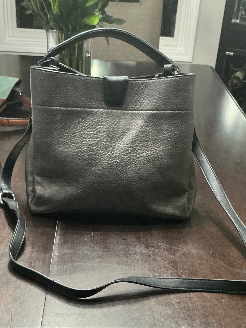 Jen & Co Gunmetal Tati Top-Handle Crossbody Bag